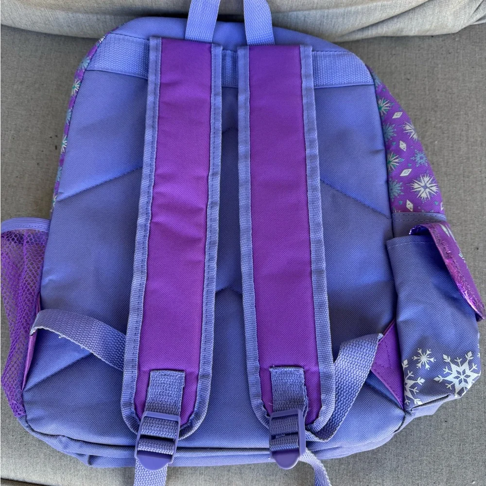Disney, Frozen II, Metallic, Purple Backpack, Book & Pencil Bag